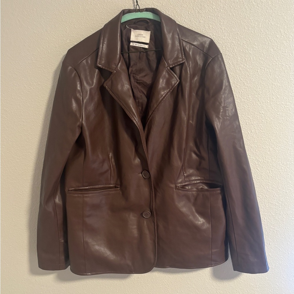 Urban Outfitters brown faux leather blazer size small